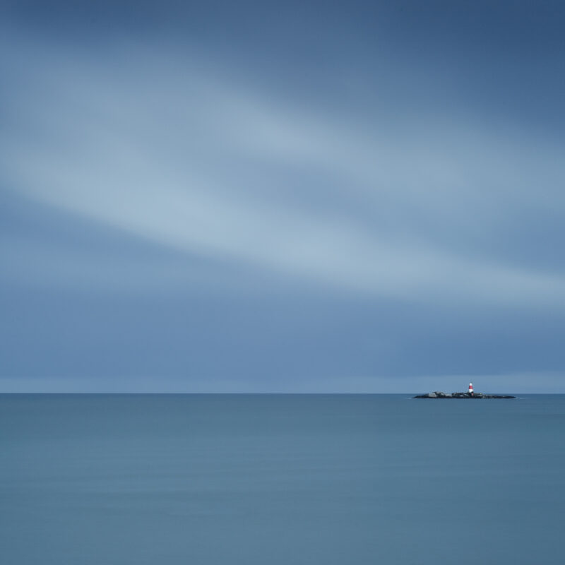 Waiting - Lighthouse, Isolated, Blue by © John Dunne 2014, all rights reserved. 