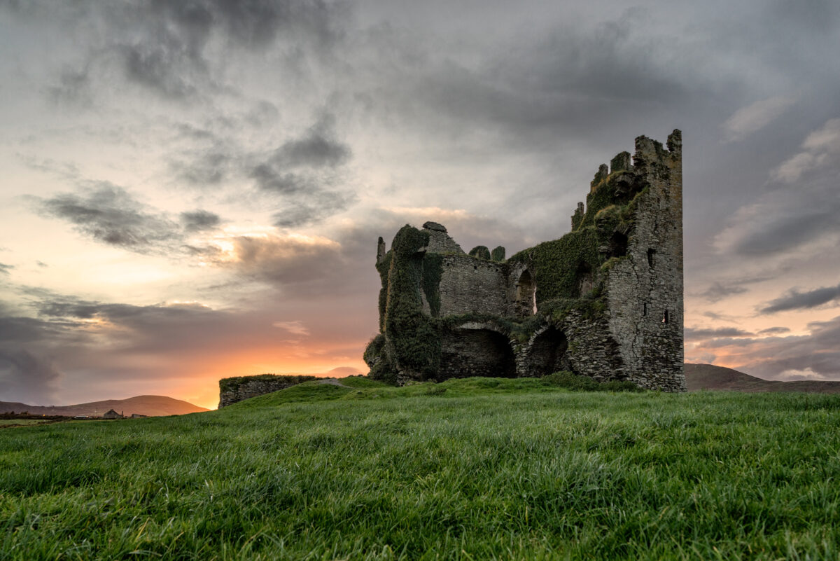 Sunset at Ballycarbery Castle #1 by © John Dunne 2017, all rights reserved.